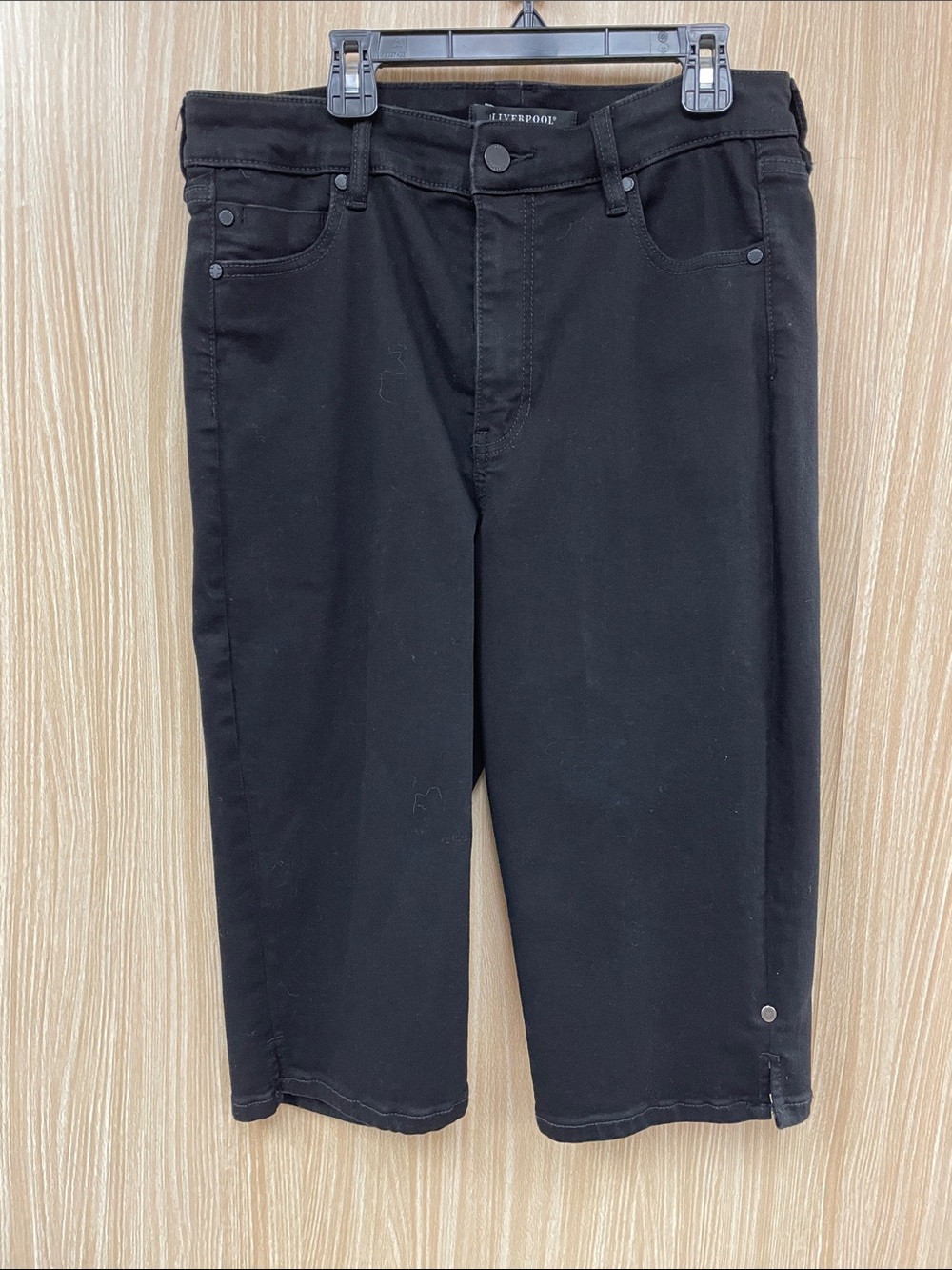 Liverpool Black denim capris size 12